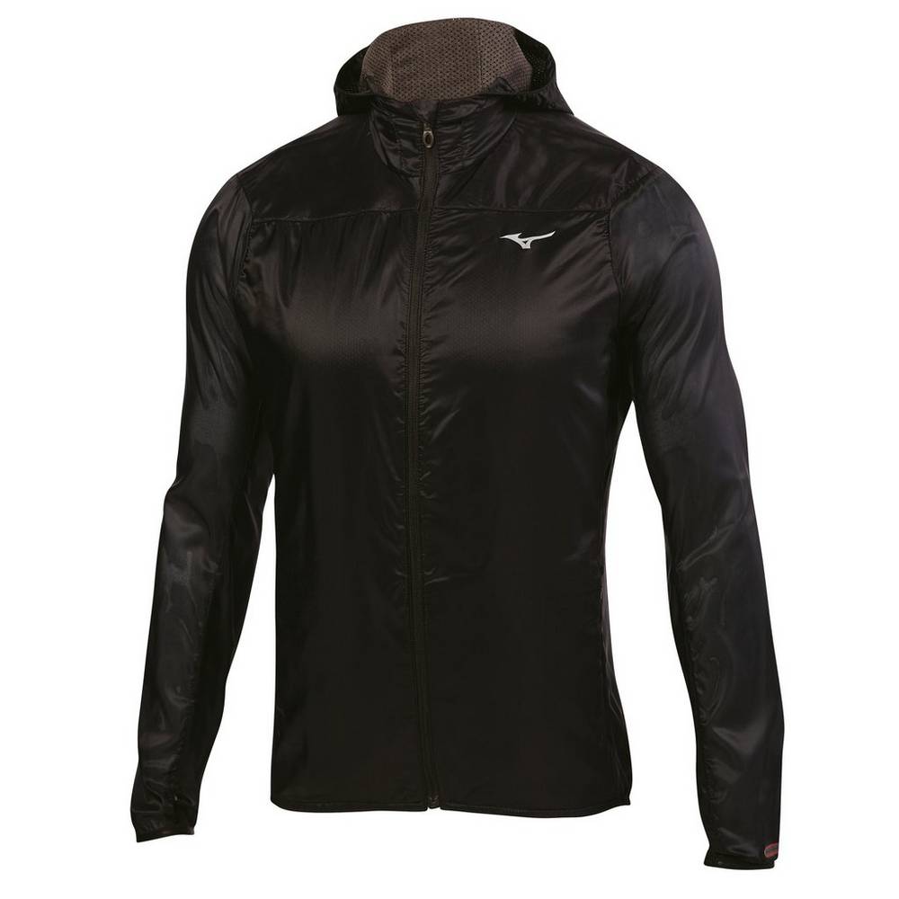 Chaqueta Mizuno Breath Thermo Hoody Hombre Negras Baratas JBHV-73205